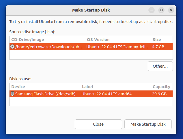 Ubuntu Startup Disk Creator